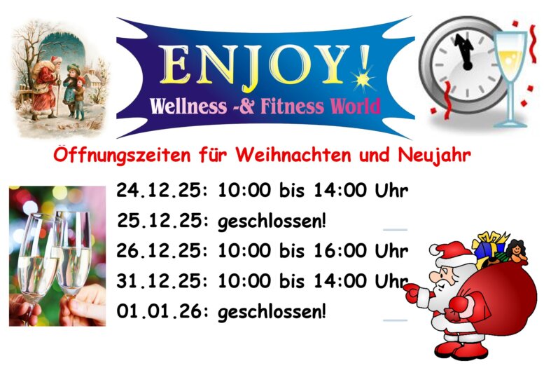 Öffnungszeiten für Weihnachten und Neujahr 2025/26<br />24.12.25: 10:00 bis 14:00 Uhr<br />25.12.25: geschlossen!         .<br />26.12.25: 10:00 bis 16:00 Uhr<br />31.12.25: 10:00 bis 14:00 Uhr<br />01.01.26: geschlossen!         <br />
